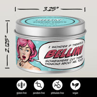 "Peach Bellini" Handpoured Soy Tin Candle (8oz)