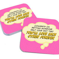 Congrats on Betting Someone Half Your Shit Paper Coaster Set