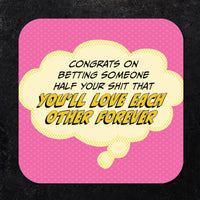Congrats on Betting Someone Half Your Shit Paper Coaster Set