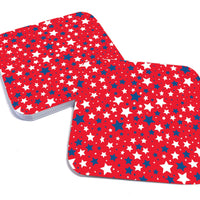 Red White and Blue Stars Paper Coaster Set