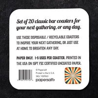 Red White and Blue Starburst Pattern Paper Coaster Set