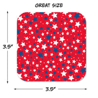 Red White and Blue Stars Paper Coaster Set