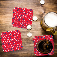 Red White and Blue Stars Paper Coaster Set
