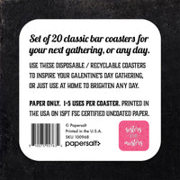 Sisters Before Misters Galentine's Day Paper Coaster Set