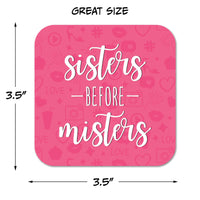 Sisters Before Misters Galentine's Day Paper Coaster Set