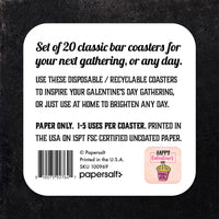 Fries Before Guys Galentine's Day Paper Coaster Set