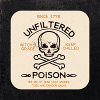 Witch, Poison, Bat, Crow Assorted Halloween Coaster Set