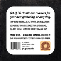 Wishing You a Wonderful Thanksgiving Paper Coaster Set