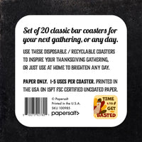 Time to Get Basted Thanksgiving Paper Coaster Set