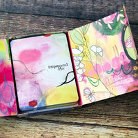 Empowered Her affirmation card set from the art of Kelly Siegel opened