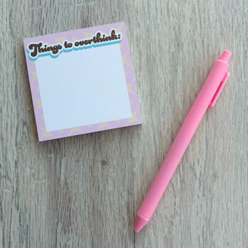 Things to Overthink Sticky Notes (3x3" Post It's with 50 Sheets)