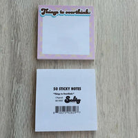 Things to Overthink Sticky Notes (3x3" Post It's with 50 Sheets)