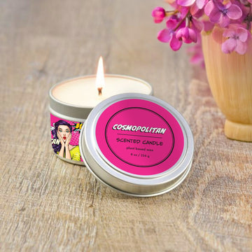 Cosmpolitan Handpoured Soy Tin Candle, 8oz