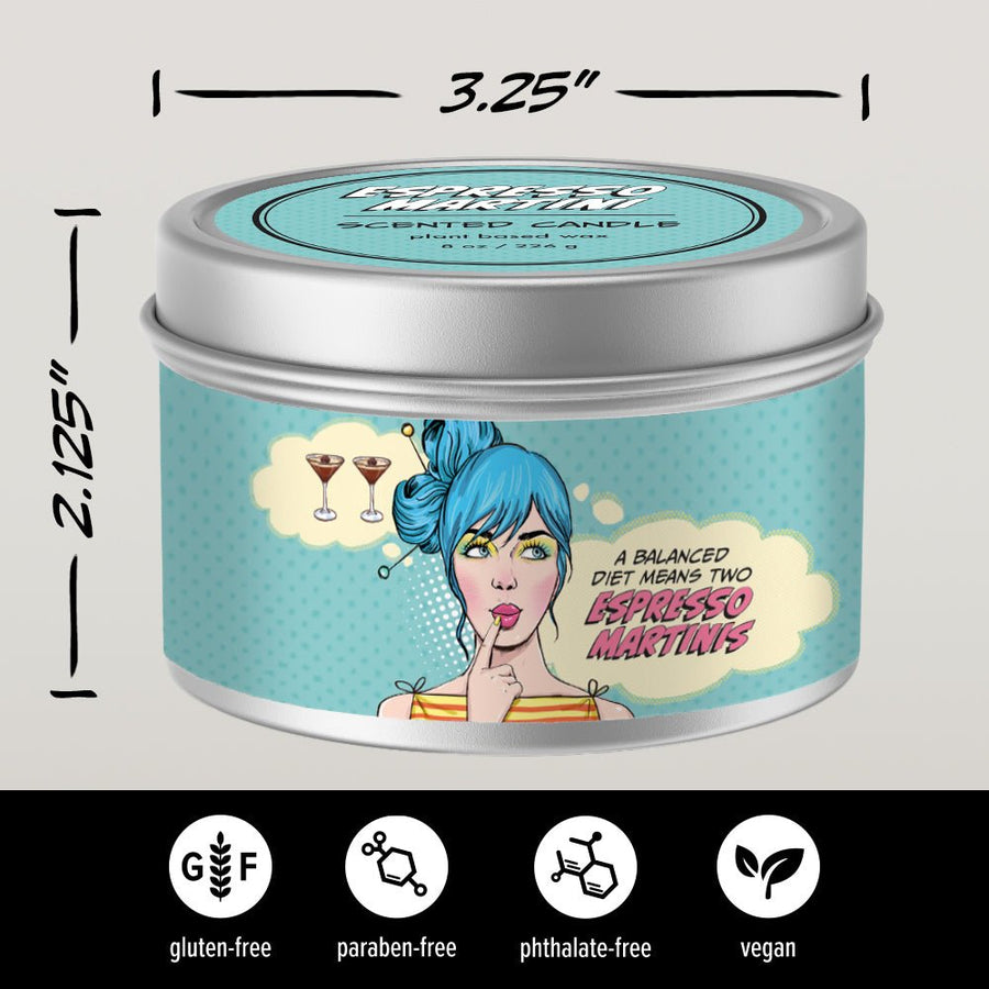 Espresso Martini Handpoured Soy Tin Candle, 8oz