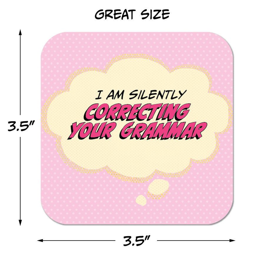 I am Silently Correcting Your Grammar Paper Coaster Set