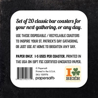I Love Beer St. Patrick's Day Paper Coaster Set