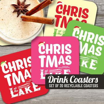 Christmas at the Lake Assorted Paper Coaster Set